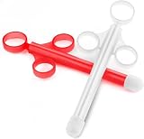 NITONAMI ローション注入器 2本セット 10ml大容量 プラスチック 注射器 尿道プラグ ラブ注入 (ホワイト&レッド)