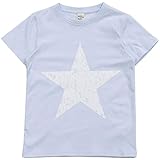 [Bee]キッズ 女の子 男の子 半袖 半袖Tシャツ プリントTシャツ 110cm WTスター×ライトブルー地