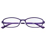 老眼鏡 おしゃれ メンズ レディース リーディンググラス マット パープル度数 +2.50 (ブルーライトカット、軽量14g、疲れにくいTR90フレーム、ずれない 鼻パット)516225