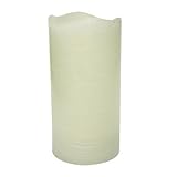 Inglow CGT55600CR06 6-Inch Tall Flameless Rustic Pillar Vanilla Cream Scented Candle with 5-Hour Tim