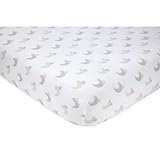 Little Love by NoJo Separates Collection 6 Piece Star/Moon Printed Crib Sheet, Grey, 52 x 28 by NoJo