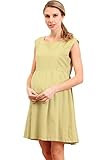 スウィートマミー (Sweet Mommy) ノースリーブ Aライン カラーワンピース マタニティ / 授乳服 L イエロー