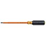 Klein Tools 605-7-INS Insulated 1/4-Inch Cabinet-Tip Round-Shank Screwdriver, 7-Inch [並行輸入品]