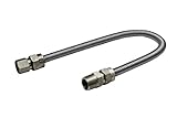 Flextron ftgc-ss14 – 12i 12 "柔軟なガスラインコネクタwith 3 / 8 "外径、3 / 8インチFIP x 3 / 8 " Mip継手、ステンレススチール 24inch