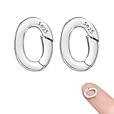 aninako カラビナ 丸 2個シルバー925製 ネックレス 留め具 パーツ ハンドメイド DIY 銀 ネックレス ブレスレット アクセサリー 輪っか 金具 キーホルダー リング リング