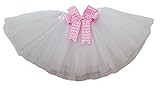 卸売プリンセスチュチュwith Pretty bows-white withピンクChevron Bow