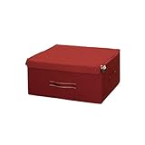 ルミナス ポール径25mm用パーツ 収納性アップパーツ 【ストレージボックス】スチールラック奥行46cm用 フタ付き幅42cm(レッド) 幅42×奥行43×高さ21cm MFN4243-RE