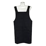 エプロン 前掛け H型 ショート丈 丸洗いOK レディース女性 婦人用 ガーデニング（ブラック）