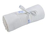 UNDER THE NILE APPAREL Unisex-baby Newborn Muslin Swaddle Blanket, White, 45 Inch x 45 Inch (Discont