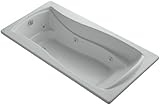 KOHLER K-1257-95 Mariposa 72-Inch X 36-Inch Drop-In Whirlpool Bath with Reversible Drain, Ice Grey [