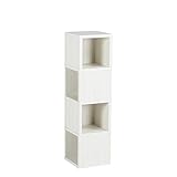 arne 壁掛け棚 ウォールシェルフ コーナーラック 耐荷重4kg 幅21.5cm 奥行き21.5cm 高さ80cm 4段 Sサイズ Wall Rack Cube S-4 ホワイトウッド