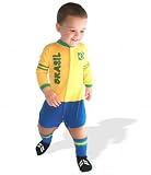 Footysuit FOOTYBR1218ブラジルサッカーの赤ちゃんSleepsuit、12-18ヶ月