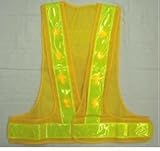 赤色LED安全ベスト　V60型（テープ幅60㎜）　５着セット　黄色メッシュ×ライムイエローテープLED-YL