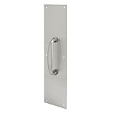 prime-line製品J 4579ドアプルハンドルプレート、4インチ× 16インチ、楕円形、サテンアルミニウム