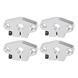 uxcell 4個 SHF8 リニアモーションレールクランピングロッドレールガイドサポート 直径8mmのリニアモーションロッド用のアルミニウム取り付け ブ ラケット シルバートーン