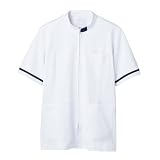 ジャケット(メンズ・半袖) 72-858(ホワイト/ネイビー) L 住商モンブラン 医療用
