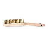 LESSMANN 剣先5行 木柄ハンドブラシ 真鍮メッキ線 105451