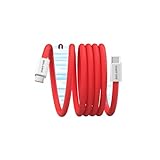 BELAROI USB C ケーブル たいぷしー充電器 巻取り式充電ケーブルタイプc 急速 ケー ブル usb c ケー ブル マグネット スマホ充電ケー ブル PD65W/100W/140W/240W対応 480Mbps データ転送 ナイロン編み 携帯 スパイ形態記憶 磁気 巻きつき iPhone15/16/17/Pro/MacBook/iPad Proなど対応 (レッド)