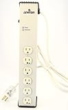 Leviton 5300-HTS 120 Volt, 15 Amp, Surge Protected, 6-Outlet-HG Tamper-Resistant Strip, Continuous D