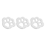 Catland 猫 犬 肉球 車 エンブレム かわいい カーステッカー 防水 プレートステッカー 3D 金属製 デカール エンブレムチャーム シール ラベル 車用 バイク 自転車 スーツケース 装飾 カスタム パーツ 飾り シルバー 3個セット