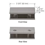 アンティーク真鍮no-drill固定パネルガラスクランプ 2-3/8" (60 mm) Wide x 1-1/8" (28 mm) High NDC4BN
