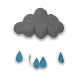 EAST BRIDGE （イーストブリッジ） 赤ちゃん 子供 用品 ベッドメリー ぬいぐるみ 雲 と 虹色 雨粒 おもちゃ 男の子 女の子 共用 玩具 (グレー)