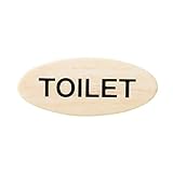 シロクマ チークサイン TOILET NP-35-3 楕円90×38mm×2.5t 木目