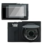 VOVMOEYA Panasonic Lumix TZ/ZS99用カメラケース、スクリーンプロテクター2枚とハンドストラップ付き、DC-TZ99シリコンケース、ソフト保護軽量,ブラック