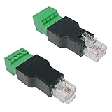 PENGLIN 2個 RJ11オス- 4ピンネジ端子台アダプター RJ11モジュラープラグ RJ11コネクタ 4P4C 受話器カールコード用 4Pinねじ端子コネクタ