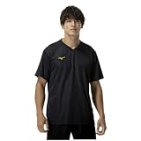[ミズノ] 新モデル 半袖 Tシャツ ナビドライ Vネック 吸汗速乾 インナー 肌着 32MAC191 ブラック/ゴールド 2XL