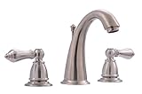 Derengge F-9301-BN 8" Widespread Two Handles Brush Nickel Bathroom Faucet with Pop up Drain [並行輸入品]