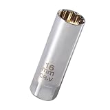 プラグレンチ スパークプラグレンチ ユニバーサルソケット12角 薄壁 差込角3/8(9.5mm) 輸入車等のプラグ交換用 (16mm)