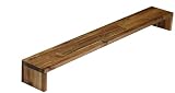WOODPRO アカシア モニター台 デスクシェルフ 幅100cm 高さ15cm 奥行20cm ダークウォルナット色 完成品 木製 モニタースタンド 卓上 パソコン台 ディスプレイ台 机上台 コの字ラック 受注生産
