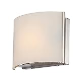 Alico Industries bv6t1 – 10 – 16 Mパンドラコレクション1-light化粧台器具、ホワイトオパールガラスのマットサテンニッケル仕上げ