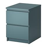 IKEA(イケア) MALM 90225378 チェスト(引き出し×2), グレーターコイズ