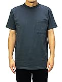 [グッドウェア] 半袖 ポケット Tシャツ クルーネック USAコットン 7.6オンス ヘビーウェイト (L, ブルーグレー)