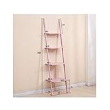 白い梯子棚ユニット4段ディスプレイスタンド - 書棚棚棚ラック-L42 * W30 * H168cm (色 : Pink)