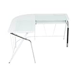 LOWYA （ロウヤ） デスク L字デスク パソコンデスク キーボードスライダー タブレットスタンド ガラス天板 幅150cm ホワイト 新生活