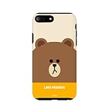 LINE FRIENDS iPhone 8 Plus ケース / iPhone 7 Plusケース フェイス ブラウン(ラインフレンズ)アイフォン カバー 5.8インチ【日本正規代理店品】 KCL-DBF003