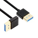 NFHK 極細 上アングル DisplayPort 1.4 DP - DPケーブル 8K 60hz ケーブル Ultra-HD UHD 4K 144hz 90度 デスクトップノートパソコンモニター用 100cm