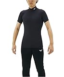 [ミズノ] トレーニングウェア コンプレッション ドライアクセルバイオギアシャツ ハイネック半袖 吸汗速乾 ストレッチ 紫外線カット メンズ 2021年モデル ブラック(マット) S