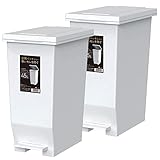 【2個セット】 アスベル ゴミ箱 45L 分別 スリム 消臭 おしゃれ エバンMP密閉ペダルペール45L フタ付 ホワイト