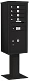 Salsbury Industries 3411s-04blk 4 C Pedestalメールボックス、ブラック