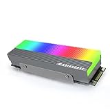 AsiaHorse SSD用ヒートシン 熱伝導両面テープ付き M.2 2280mm 熱暴走対策 LED搭載 75 x 25 mm 黒