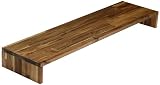 WOODPRO アカシア モニター台 デスクシェルフ 幅100cm 高さ15cm 奥行28cm ダークウォルナット色 完成品 木製 モニタースタンド 卓上 パソコン台 ディスプレイ台 机上台 コの字ラック 受注生産
