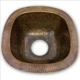 Houzer HW-LAG1BF Hammerwerks Series Undermount Copper Single Bowl Bar/Prep Sink, Antique Copper [並行輸