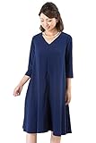 Sweet Mommy マタニティ 授乳服 ワンピース Vネック 裾フレア 授乳口 大きいサイズ 小さいサイズ 裏地付き ママワンピ ドレス 長袖 7分袖 シンプル Aライン お呼ばれ ベビーシャワー