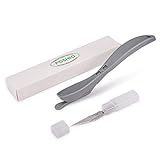 FOSHIO　安全設計ビニールラップフィルムカッター　カーラップカッティングツール　裏紙　封筒　真空パック　壁紙　替え刃5枚付き 　自由 DIY 工具