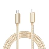 明誠 USB Type C 充電ケーブル【長さ1.5m】USB C to C PD60W対応 急速充電 iPhone 16 充電ケーブル 高速データ転送 USB2.0 高耐久 ナイロン編み素材 MacBook Pro、iPad、iPhone 16 Pro Max、iPhone 15、Galaxy等USB-C機種対応(1.5m、ゴールド)
