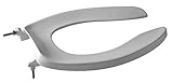 Zurn z5955ss-am-sts Commercial Heavy Duty Toilet Seat with抗菌保護とステンレススチールヒンジ、オープンフロント、Elongated、ホワイト